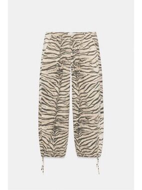 ZARA ANIMAL PRINT WIDE LEG DRAWSTRING PANTS
6929/210/035